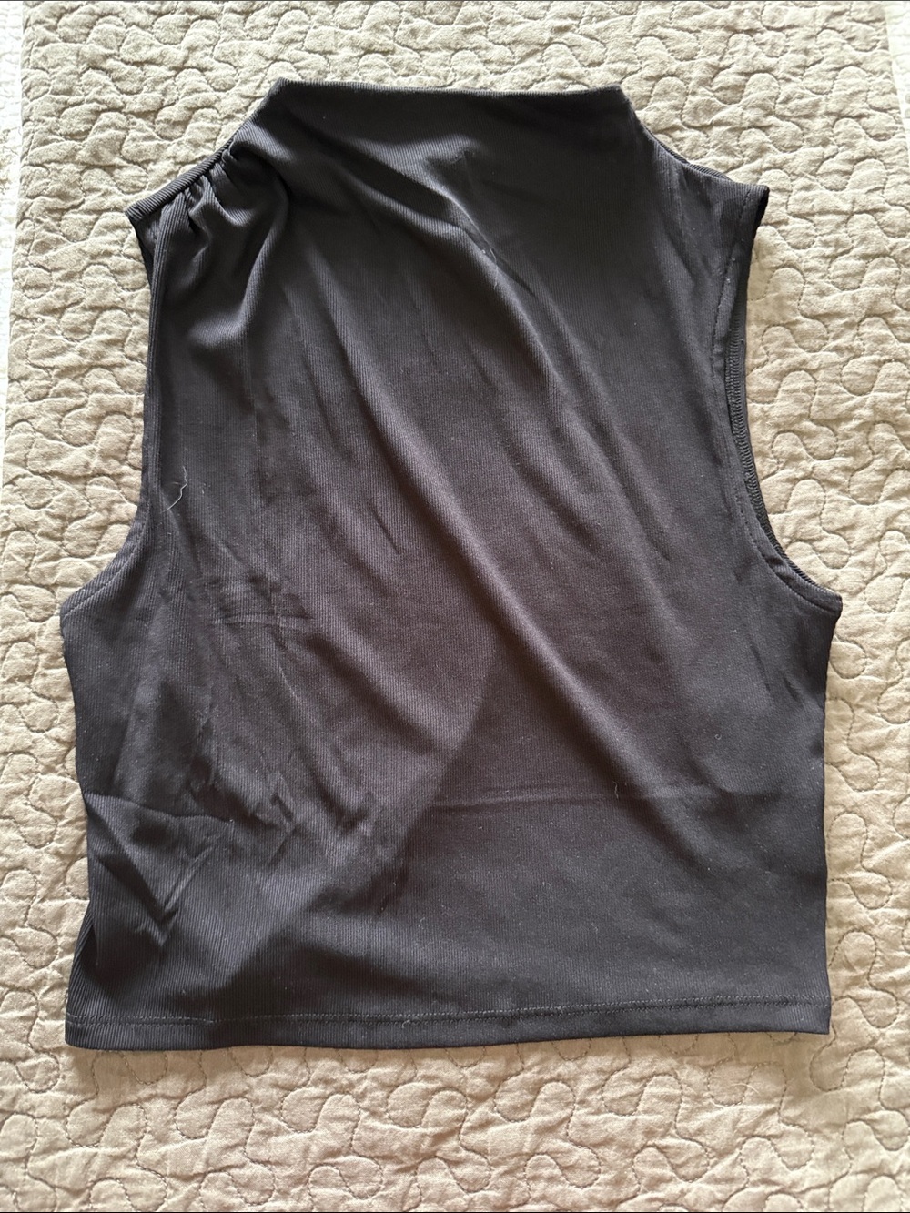 H&M Black Sleeveless Mock Neck Crop Tank